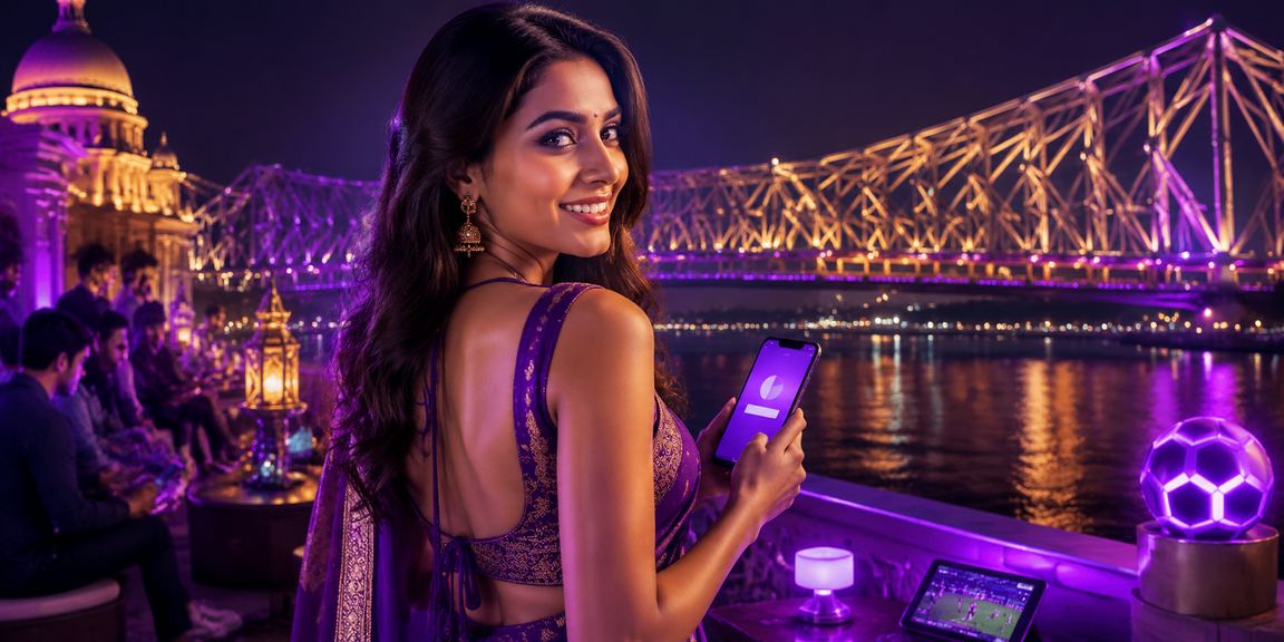 Sports betting night market scene in Kolkata